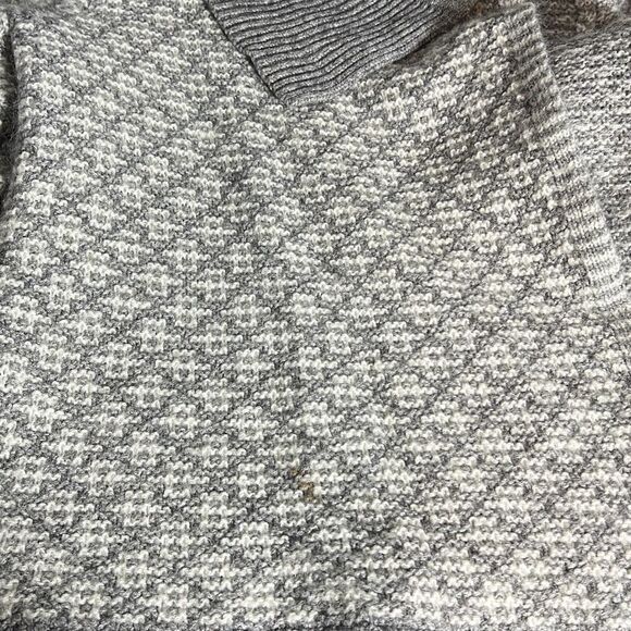 LOFT Women's Geometric Long Sleeves Shawl Lapel Open Front Cardigan Gray Medium - Picture 7 of 7